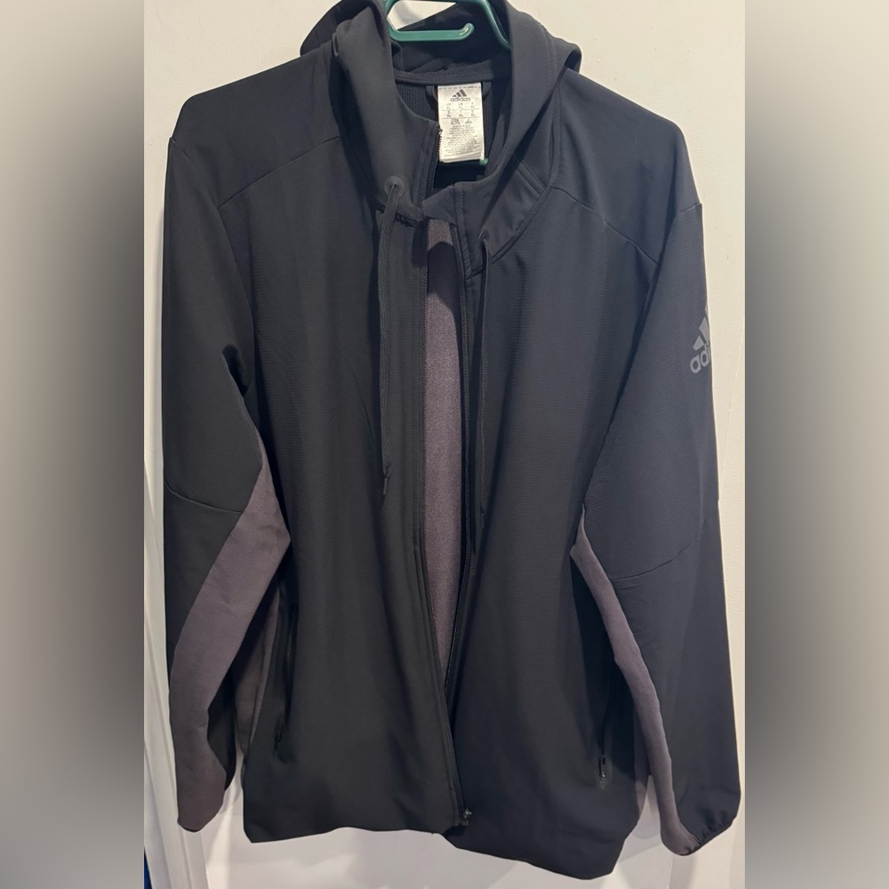 Adidas Climalite Track Jacket Sports black gray jogging street slim sporty XL